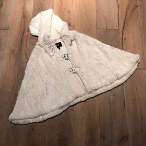 COPY - Rabbit fur cape w/pockets & deep hood